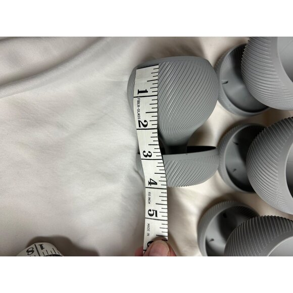 Set Of 3 Gray Succulent Pots With Ribbed Design 4" - Picture 3 of 4